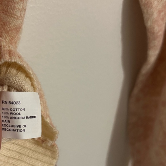 Gap Medium Cotton, Wool and Angora Rabbit Hair Blend Cardigan with Purple Sash - Picture 6 of 8